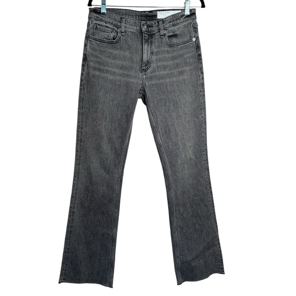 Rag & Bone Peyton Mid Rise Boot Cut Black Gray Wash Jeans Size 26 A8 - Picture 1 of 10